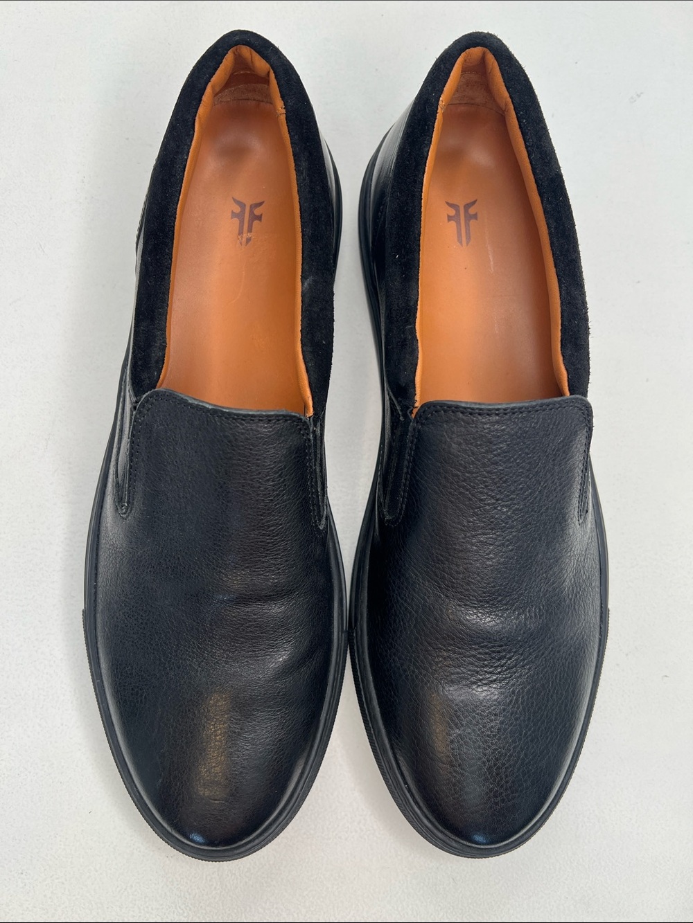 Frye Owen Gore 80017 Mens Black Leather Slip On Casual Loafers Shoes size 10 - Picture 7 of 14